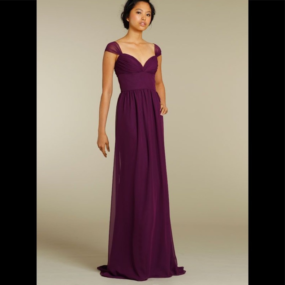 Lazaro Style# 3235 Plum Chiffon Gown Sz.10
